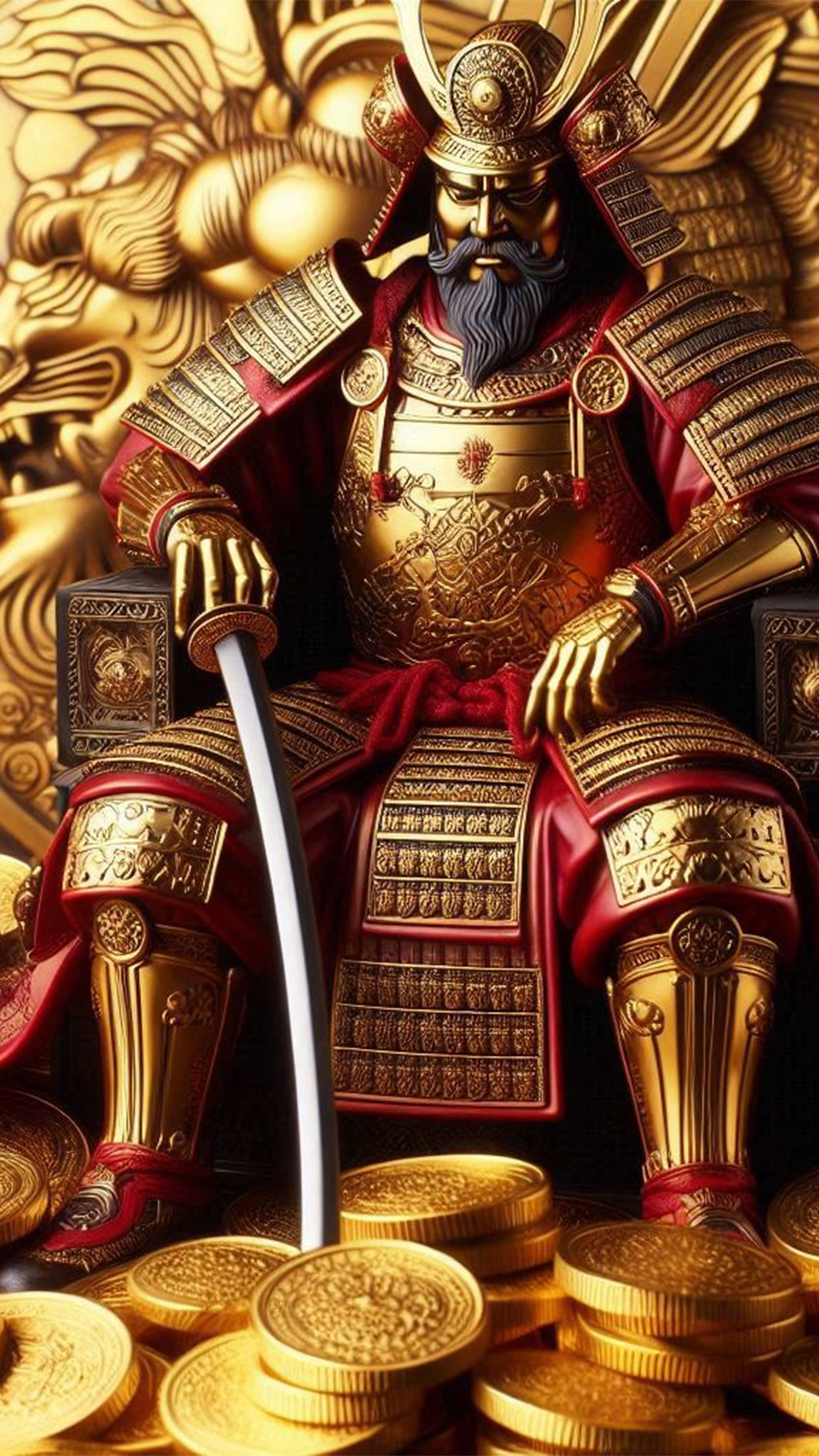 金運戦国武将(SAMURAI) 最強金運アップ待ち受け画像、宝くじ高額当選！？ 大金神社
