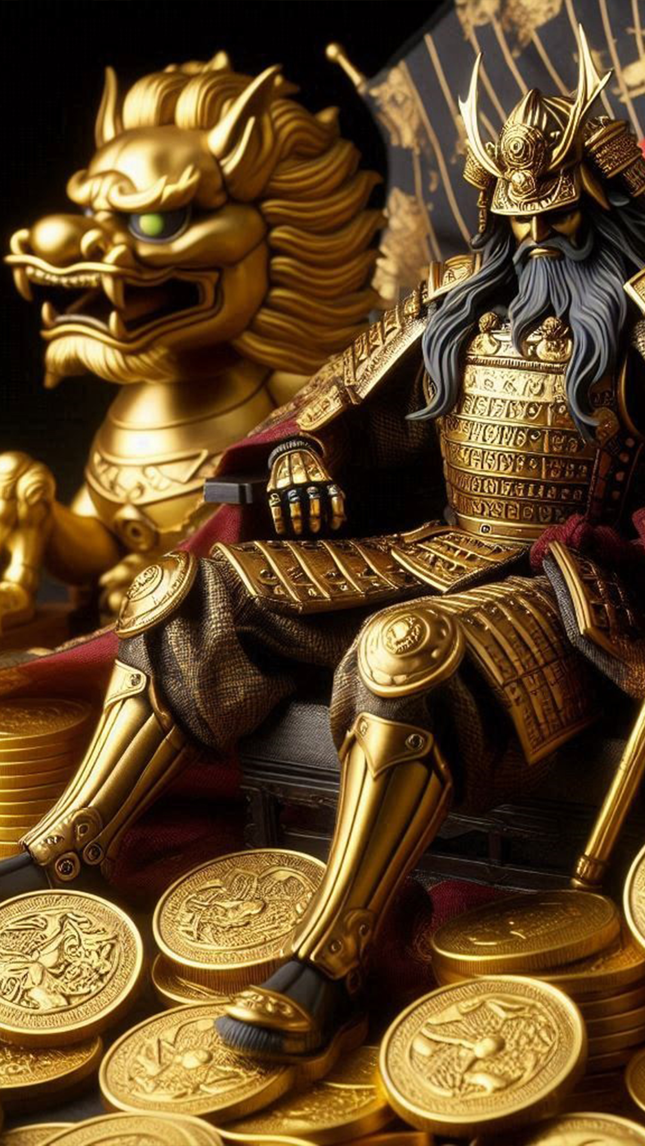 金運戦国武将(SAMURAI) 最強金運アップ待ち受け画像、宝くじ高額当選！？ 大金神社