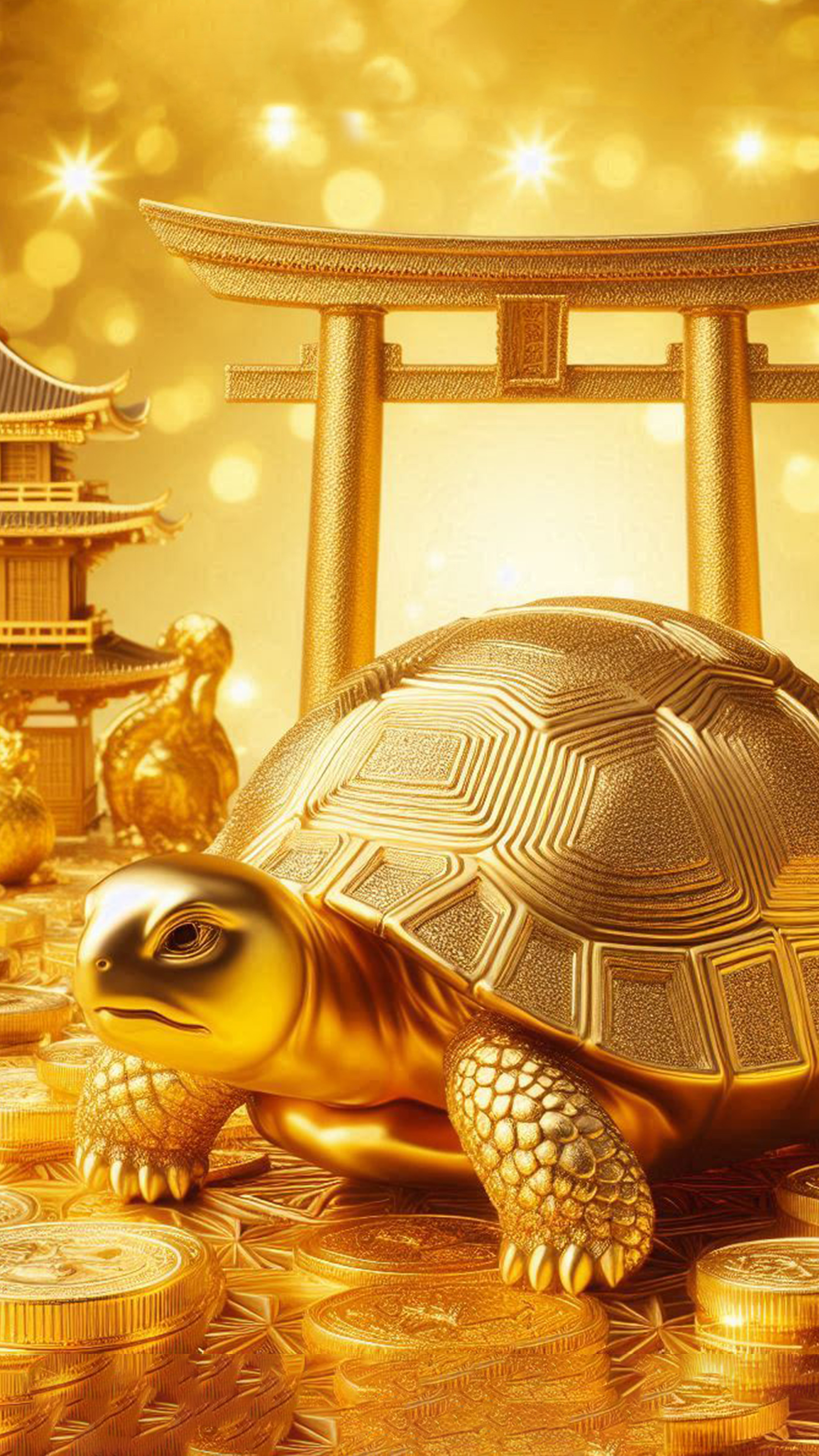 金亀 最強金運アップ待ち受け画像、宝くじ高額当選！？ 大金神社