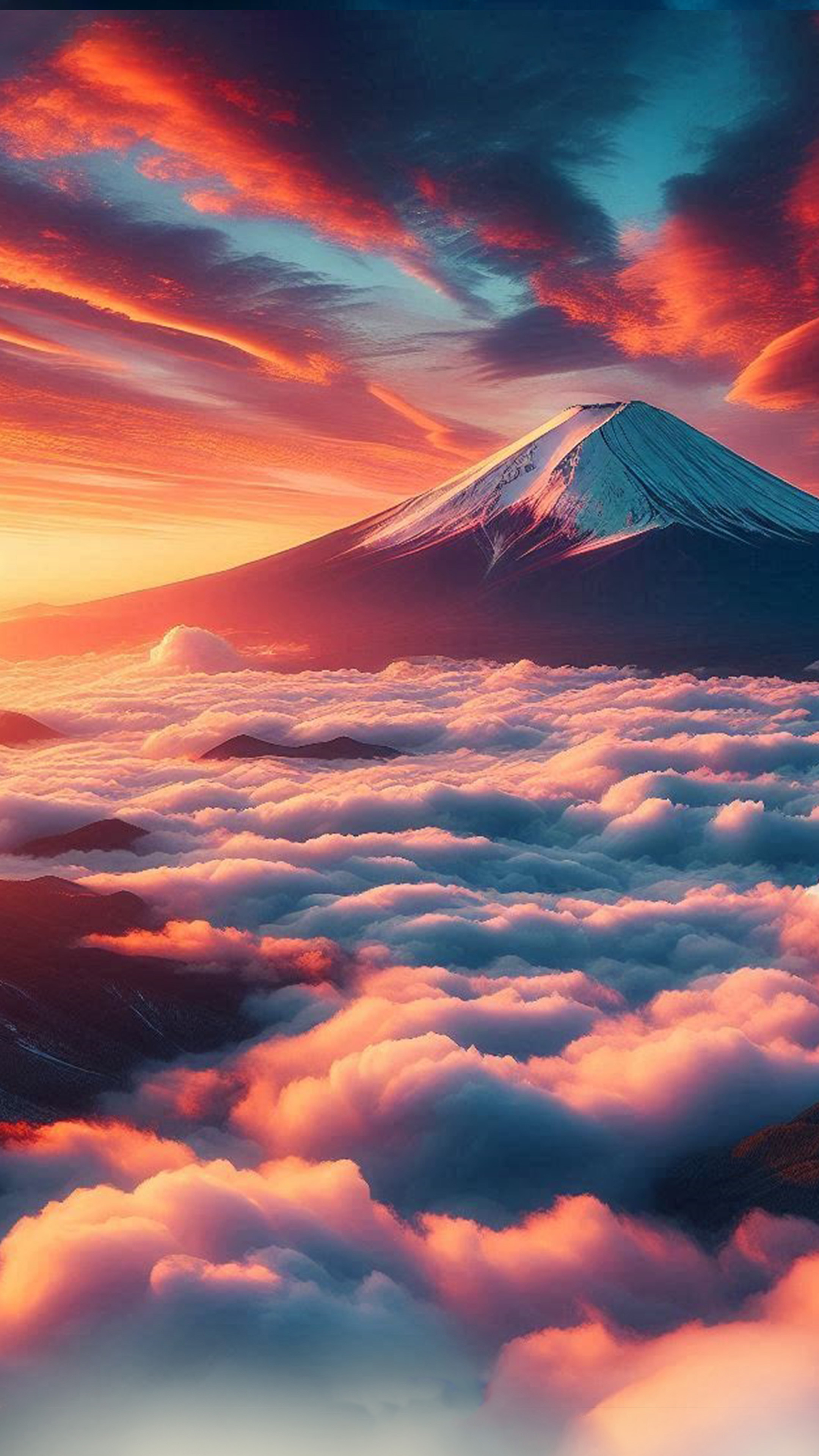 夕日に染まる富士山 最強金運アップ待ち受け画像、宝くじ高額当選！？ 大金神社