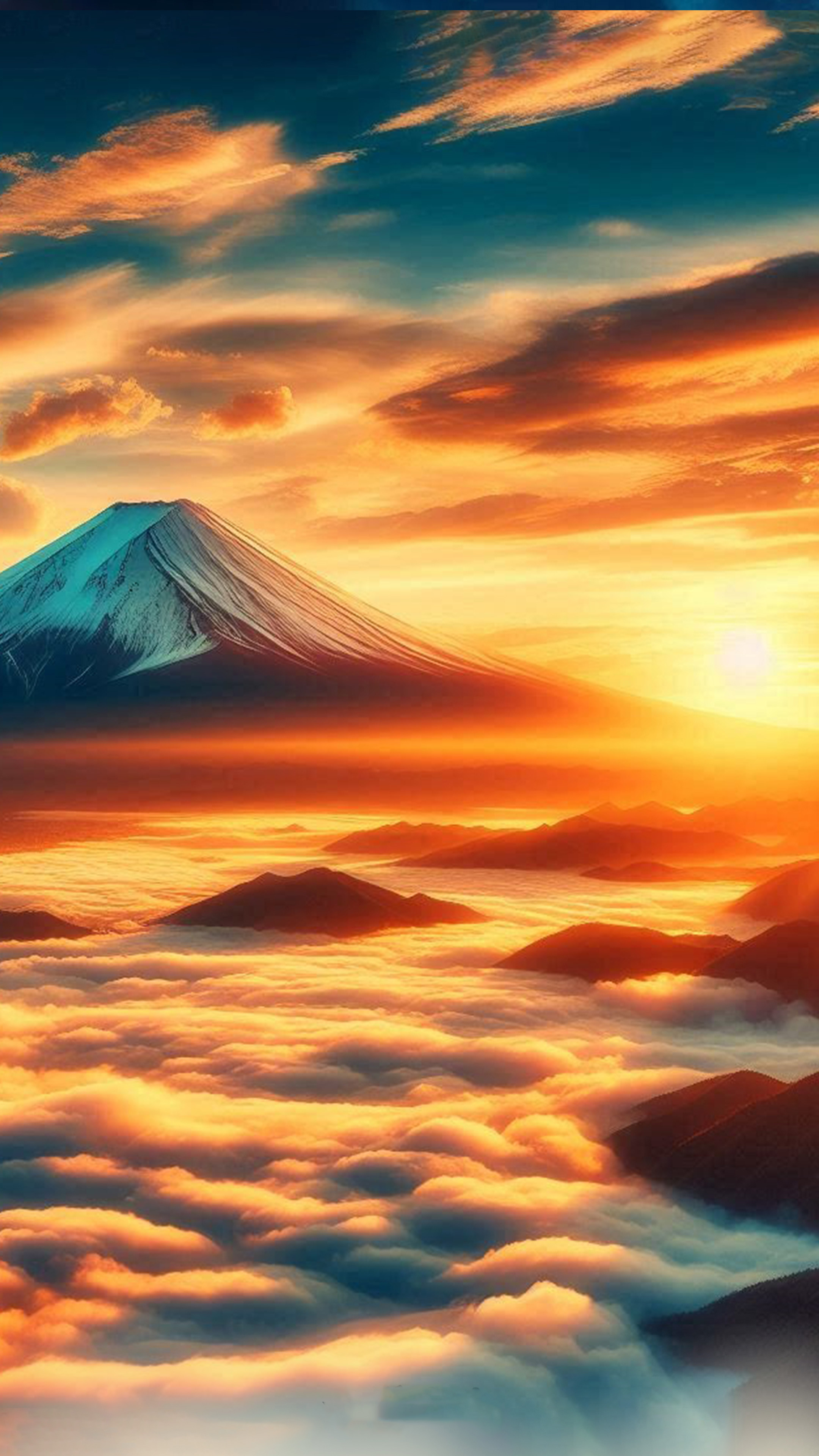 夕日に染まる富士山 最強金運アップ待ち受け画像、宝くじ高額当選！？ 大金神社